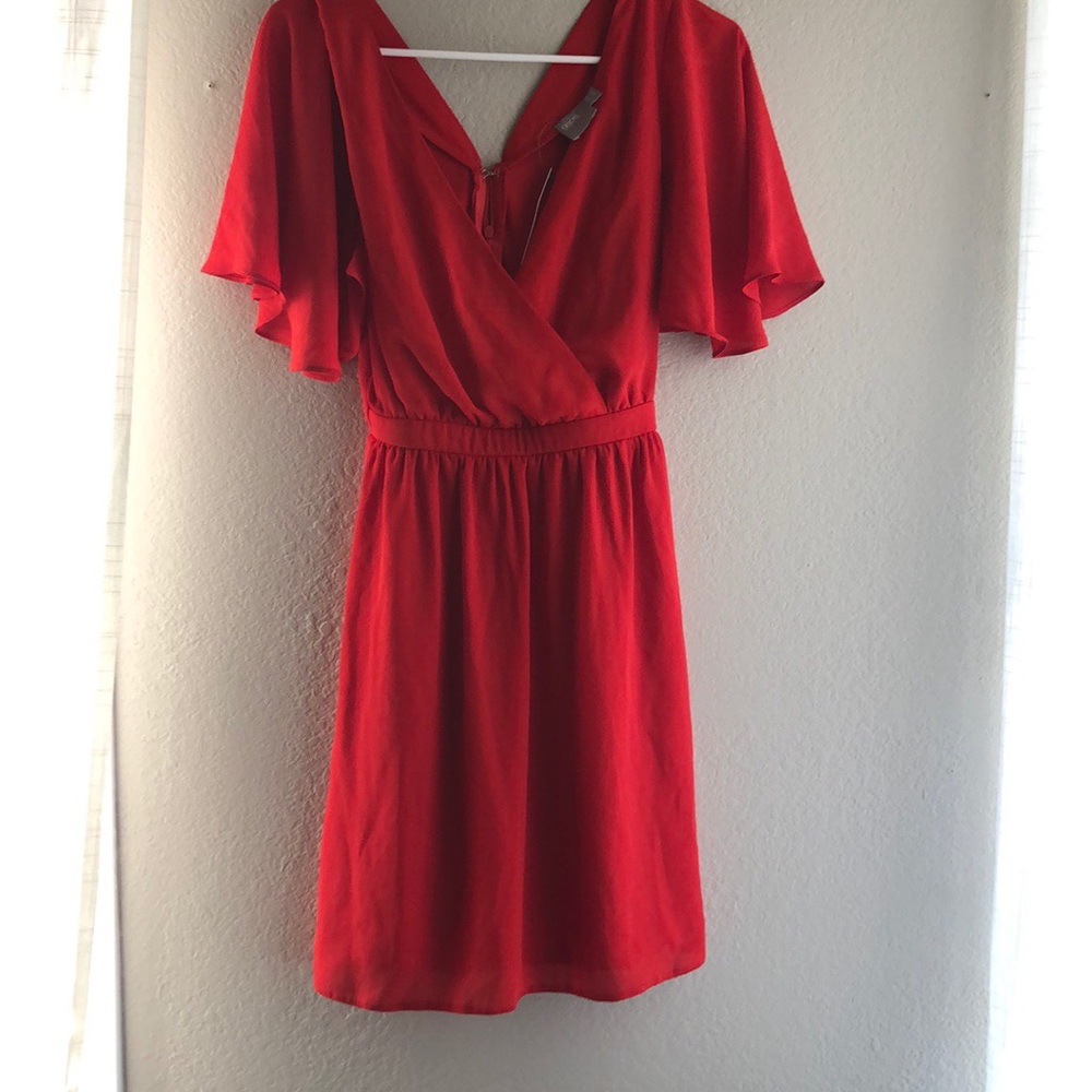 ASOS flutter sleeve crossover mini dress